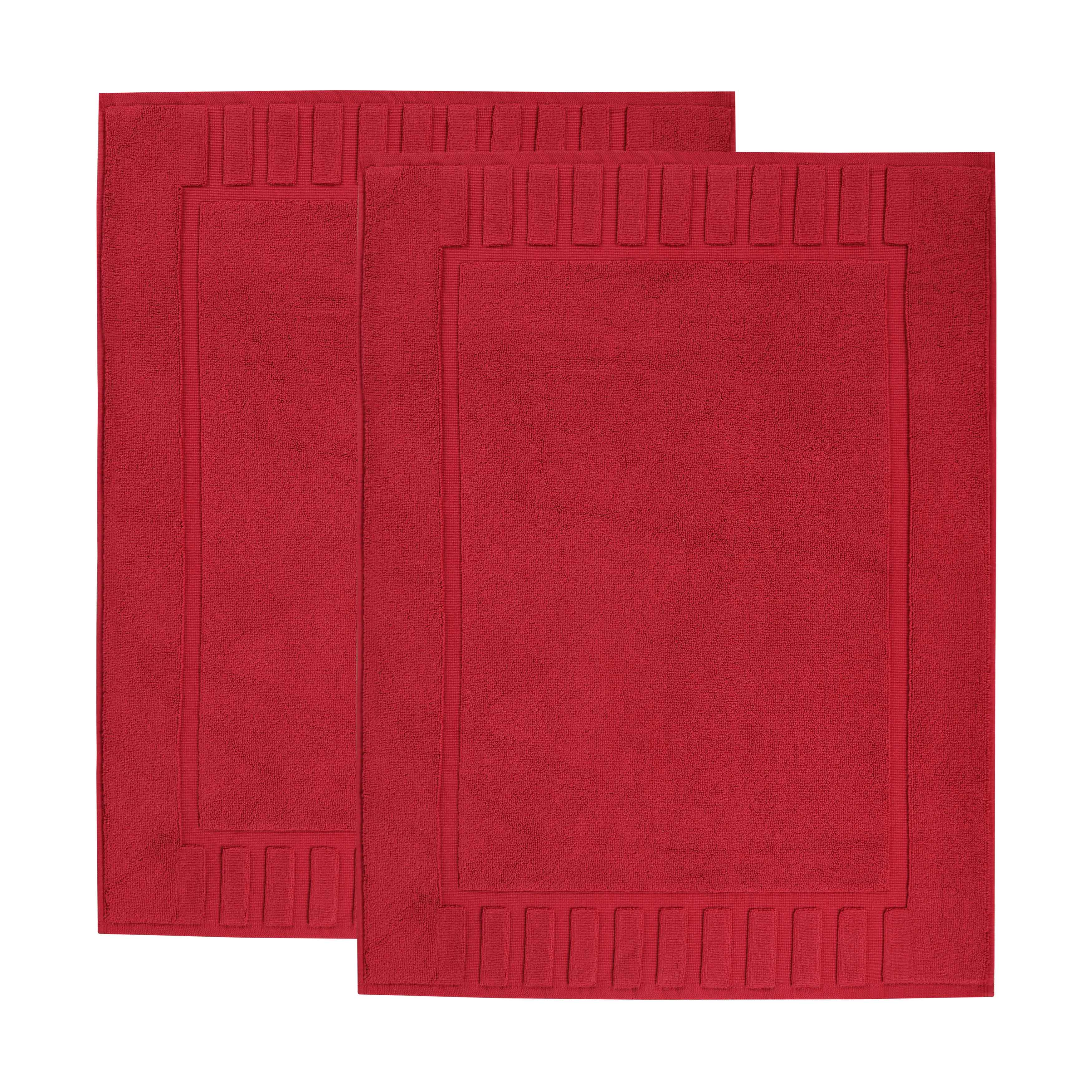 Leo Cotton Solid Modern Absorbent Heavy Washable Bath Mat Set of 2 - Bath Mats by Superior