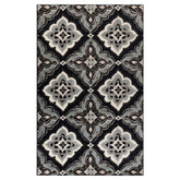 Crawford Medallion Indoor Large Area Rugs or Runner Rug Or Door Mat - Black