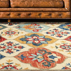 Geometric Floral Hand-Tufted Handmade Wool Indoor Area Rug Or Runner - Rugs by Superior - Superior 