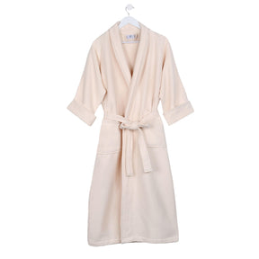 Waffle Weave Cotton Soft Lightweight Oversized Unisex Adult Bath Robe - Cream