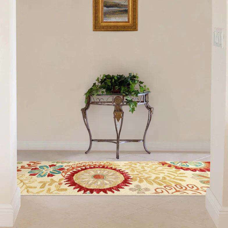 Floral Medallion Hand-Tufted Handmade Wool Blend Indoor Area Rug - Rugs by Superior - Superior 
