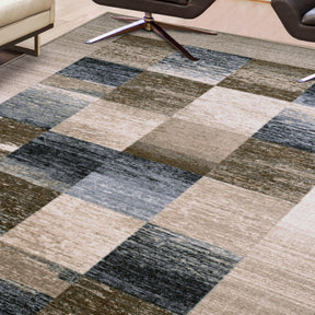 Lockwood Color Block Non-Slip Washable Indoor Area Rug or Runner - Rugs by Superior - Superior 