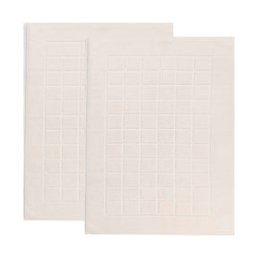 Nora Cotton Solid Absorbent Thick Checkered Washable Bath Mat Set of 2