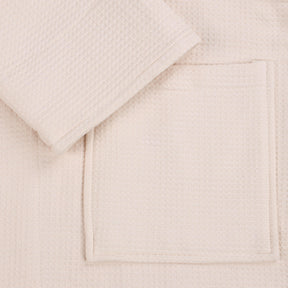 Waffle Weave Cotton Soft Lightweight Oversized Unisex Adult Bath Robe - Cream