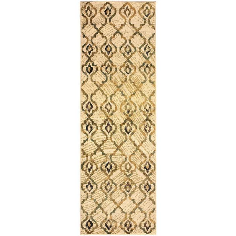 Brighton Geometric Lattice Indoor Area Rug Or Runner Rug Or Door Mat - Cream