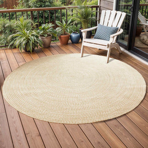 Reversible Braided Eco-Friendly Area Rug Indoor Outdoor Rugs - Cream-White