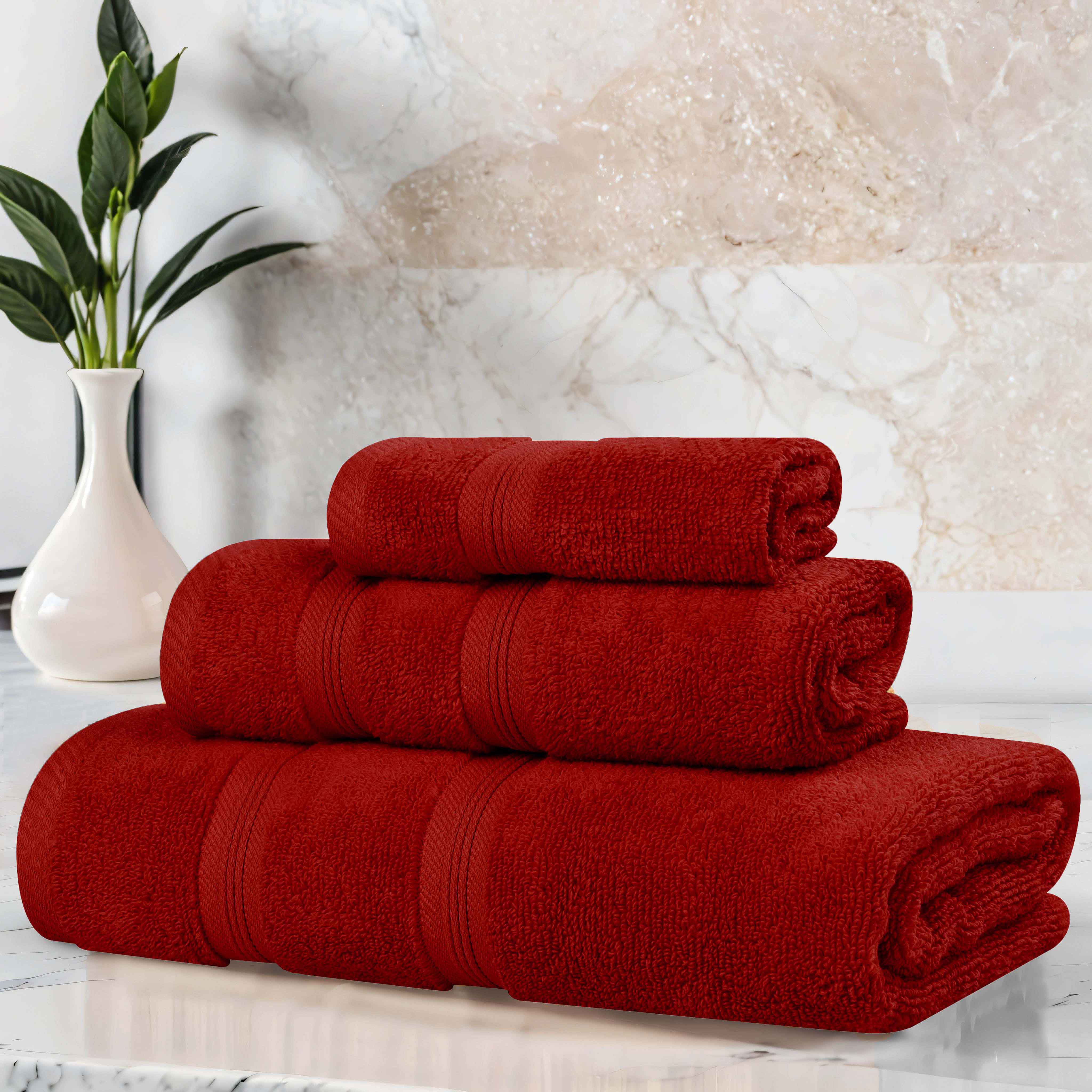 Smart Dry Zero Twist Cotton Medium Weight 3 Piece Assorted Towel Set - Towel Set by Superior