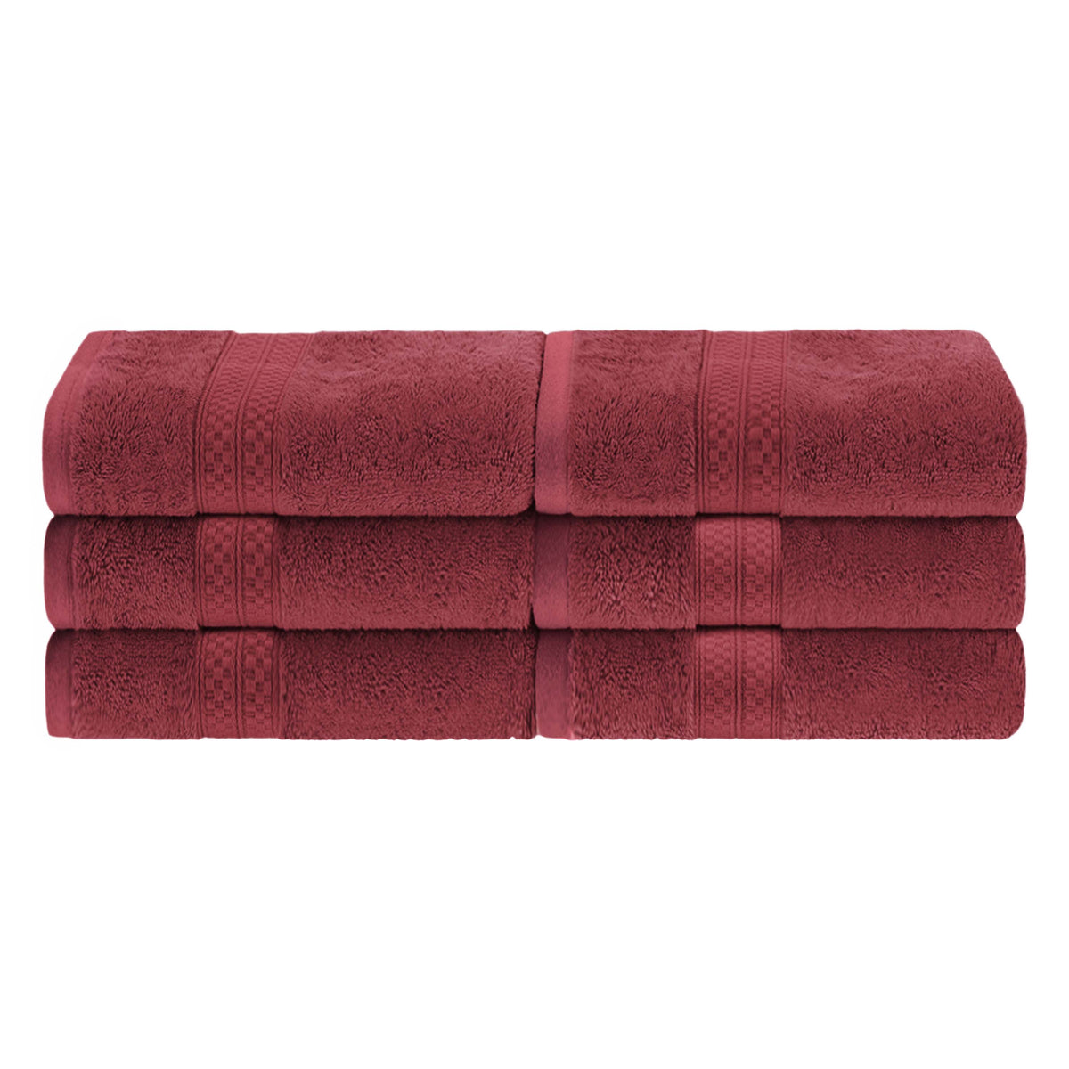 Rayon from Bamboo Ultra-Plush Heavyweight 6 Piece Hand Towel Set - Crimson