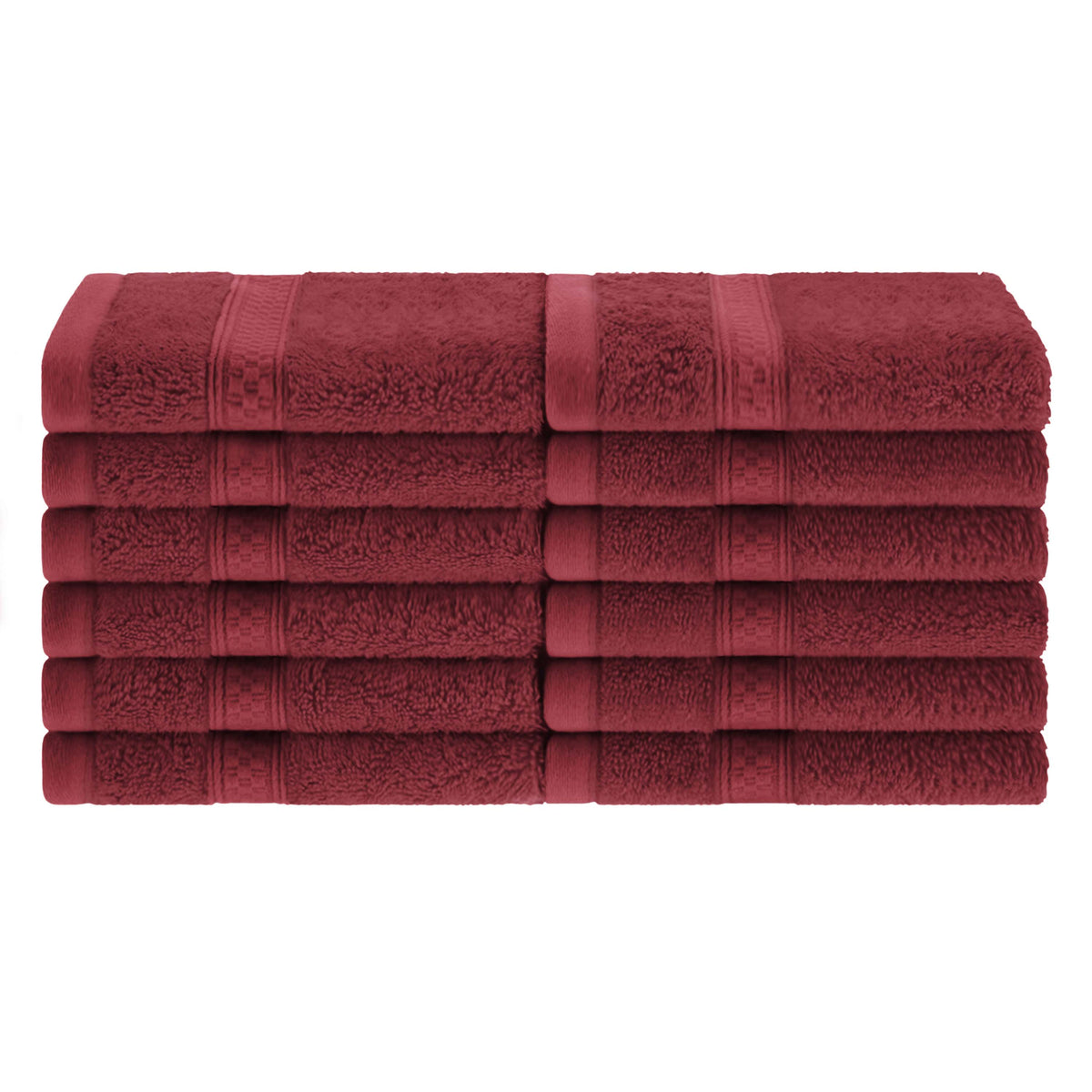 Rayon from Bamboo Ultra-Plush Assorted 12 Piece Face Towel Set - Crimson