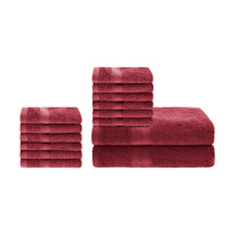 Ultra-Soft Rayon from Bamboo Cotton Blend Bath and Face Towel Set - Crimson