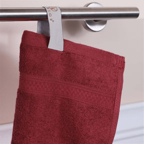 Ultra-Soft Rayon from Bamboo Cotton Blend Bath and Hand Towel Set - Crimson