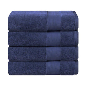 Aria Turkish Cotton Heavyweight Solid Absorbent Bath Towel Set of 4