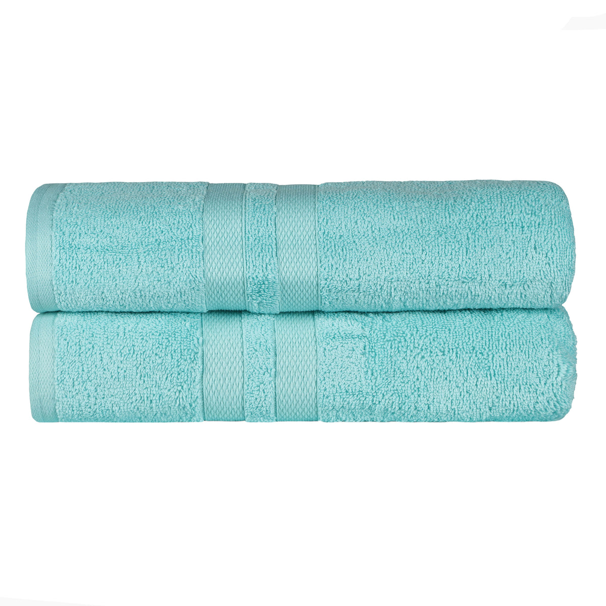 Ultra-Soft Cotton Solid Medium Weight Absorbent Bath Towel Set of 2 - Cyan