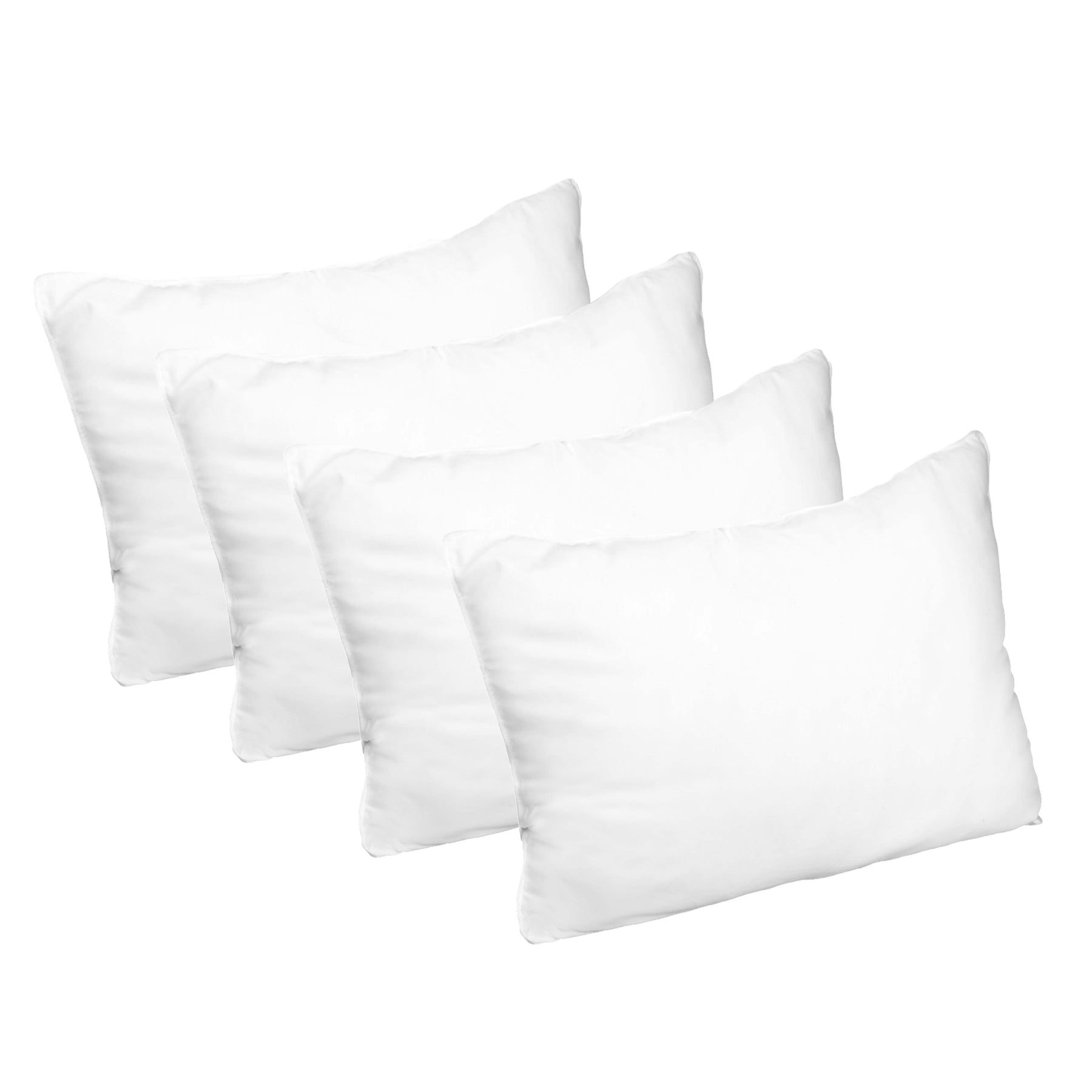 Down Alternative Medium Density Solid Pillows, Set of 2 and 4 - White