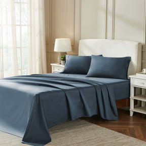 Egyptian Cotton 850 Thread Count Solid Deep Pocket Bed Sheet Set - DarkBlue