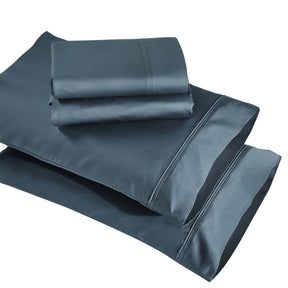 Egyptian Cotton 850 Thread Count Solid Deep Pocket Bed Sheet Set - DarkBlue