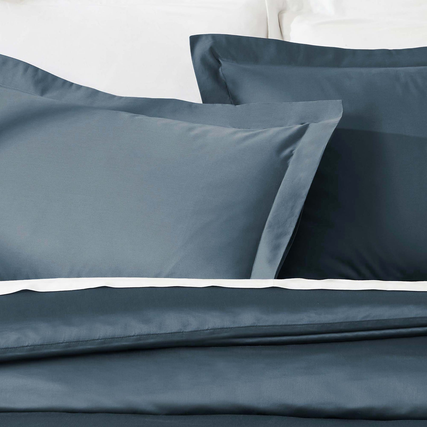 Egyptian Cotton 850 Thread Count Solid Luxury 3 Piece Duvet Cover Set - DarkBlue