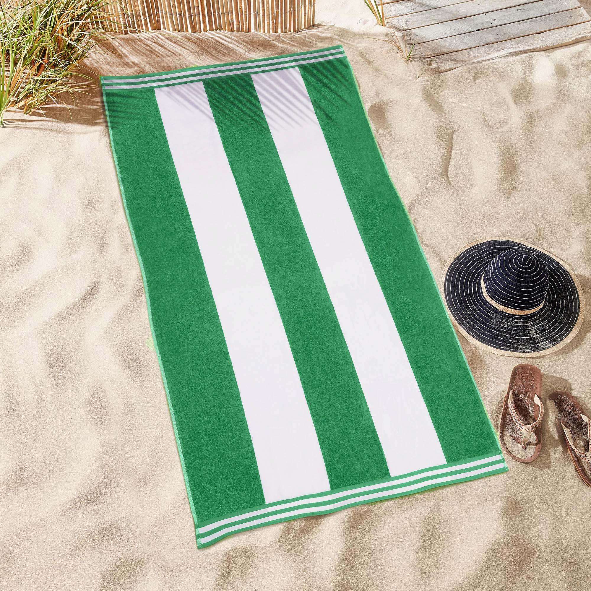 Cabana Stripe Oversized Cotton Beach Towel Set Of 2,4,6 - Beach Towel by Superior