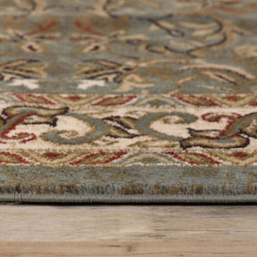 Heritage Traditional Floral Scroll Indoor Runner or Area Rug - DarkGreen