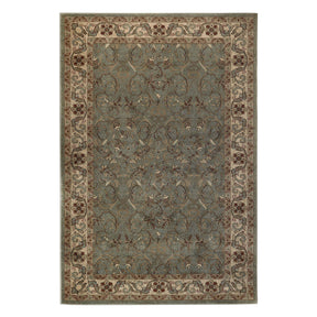 Heritage Traditional Floral Scroll Indoor Runner or Area Rug - DarkGreen