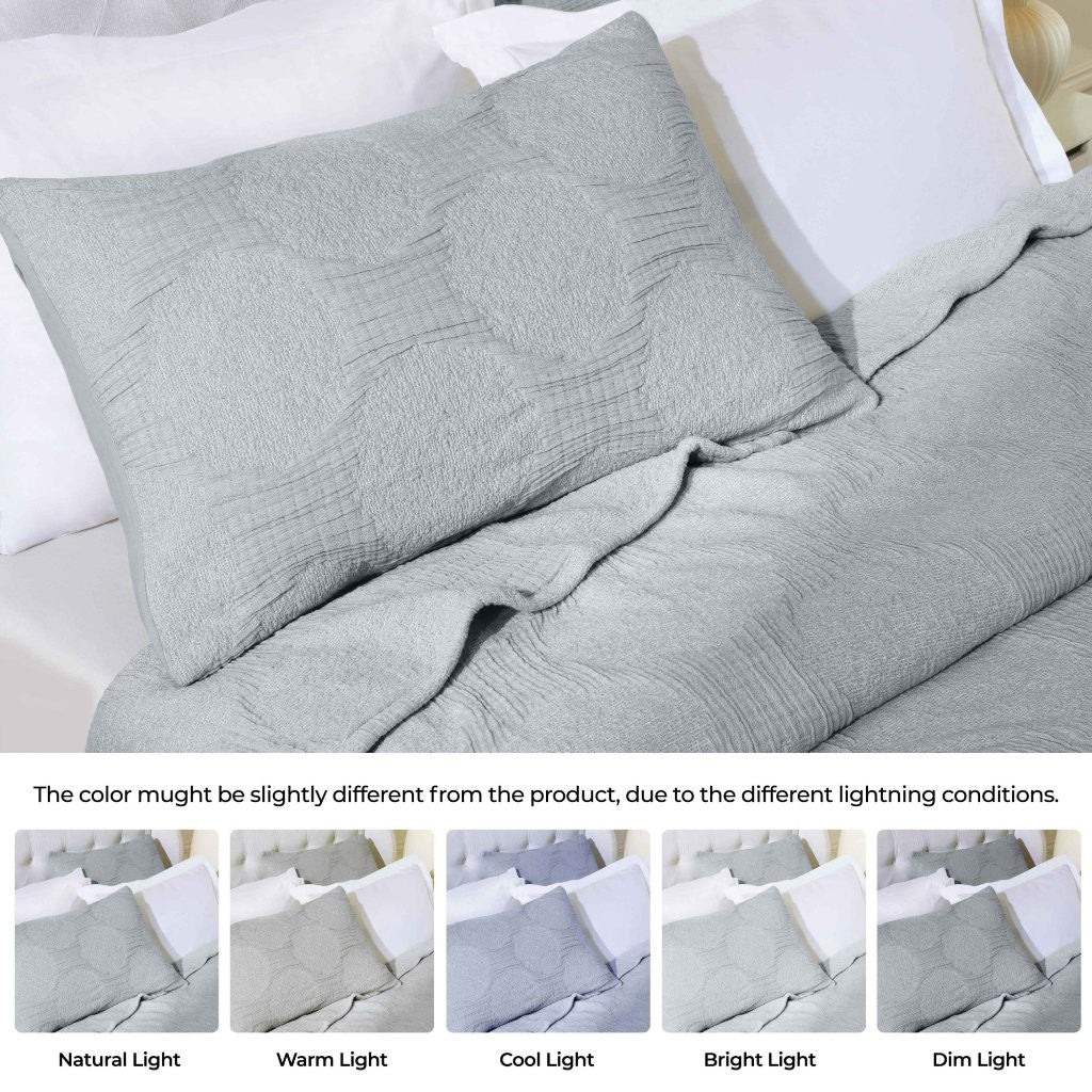 Tanta Cotton Medium Weight Textured Modern Circles Woven Coverlet