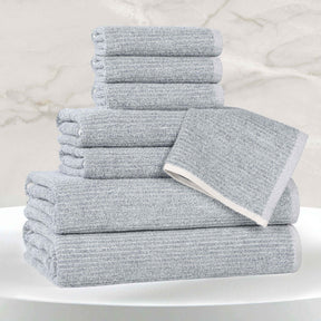 Destin Cotton Blend Medium Weight Textured Ribbed 8 Piece Towel Set