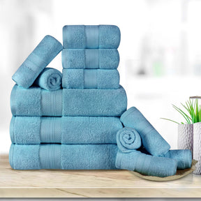 Turkish Cotton Highly Absorbent Solid 12 Piece Ultra Plush Towel Set - Towel Set by Superior - Superior 