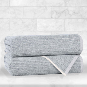 Destin Cotton Blend Medium Weight Textured Ribbed Bath Towels, Set of 2