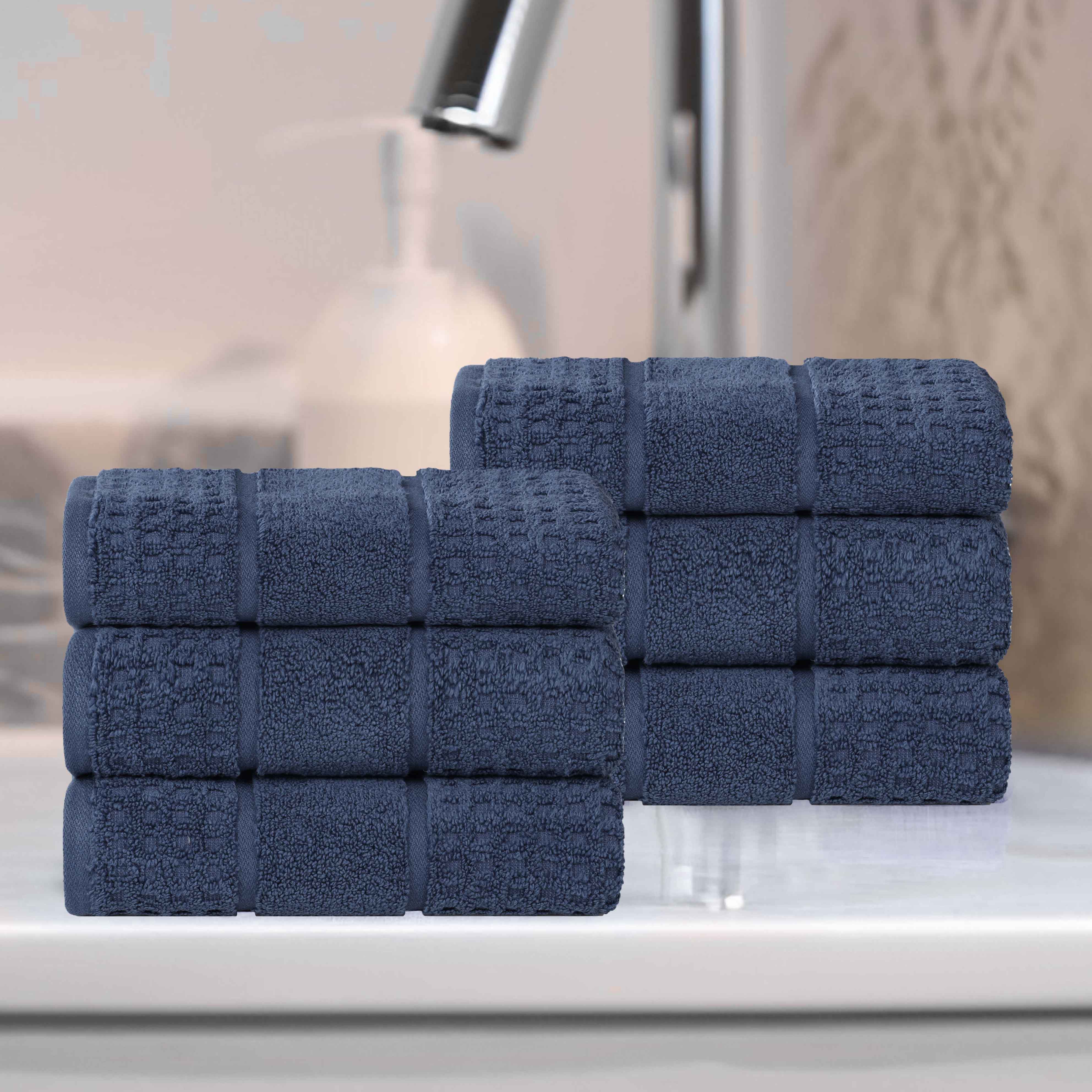 Napa Zero Twist Cotton Solid Waffle Honeycomb Hand Towel Set of 6 - Towel Set by Superior