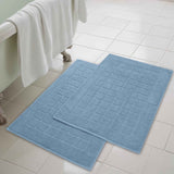 Nora Cotton Solid Absorbent Thick Checkered Washable Bath Mat Set of 2 - Bath Mats by Superior