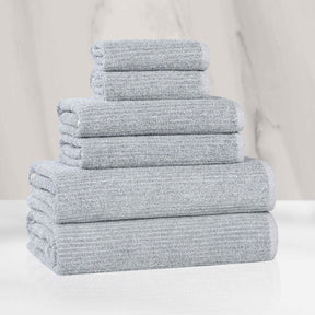 Destin Cotton Blend Medium Weight Textured Ribbed 6 Piece Towel Set