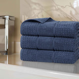 Napa Zero Twist Cotton Solid Waffle Honeycomb Bath Towel Set of 3 - Bath Towel by Superior