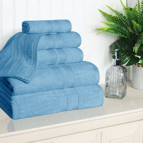 Ultra Soft Cotton Absorbent Solid Assorted 6 Piece Towel Set