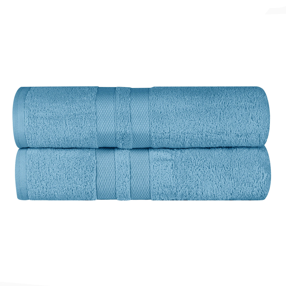 Ultra-Soft Cotton Solid Medium Weight Absorbent Bath Towel Set of 2 - DenimBlue