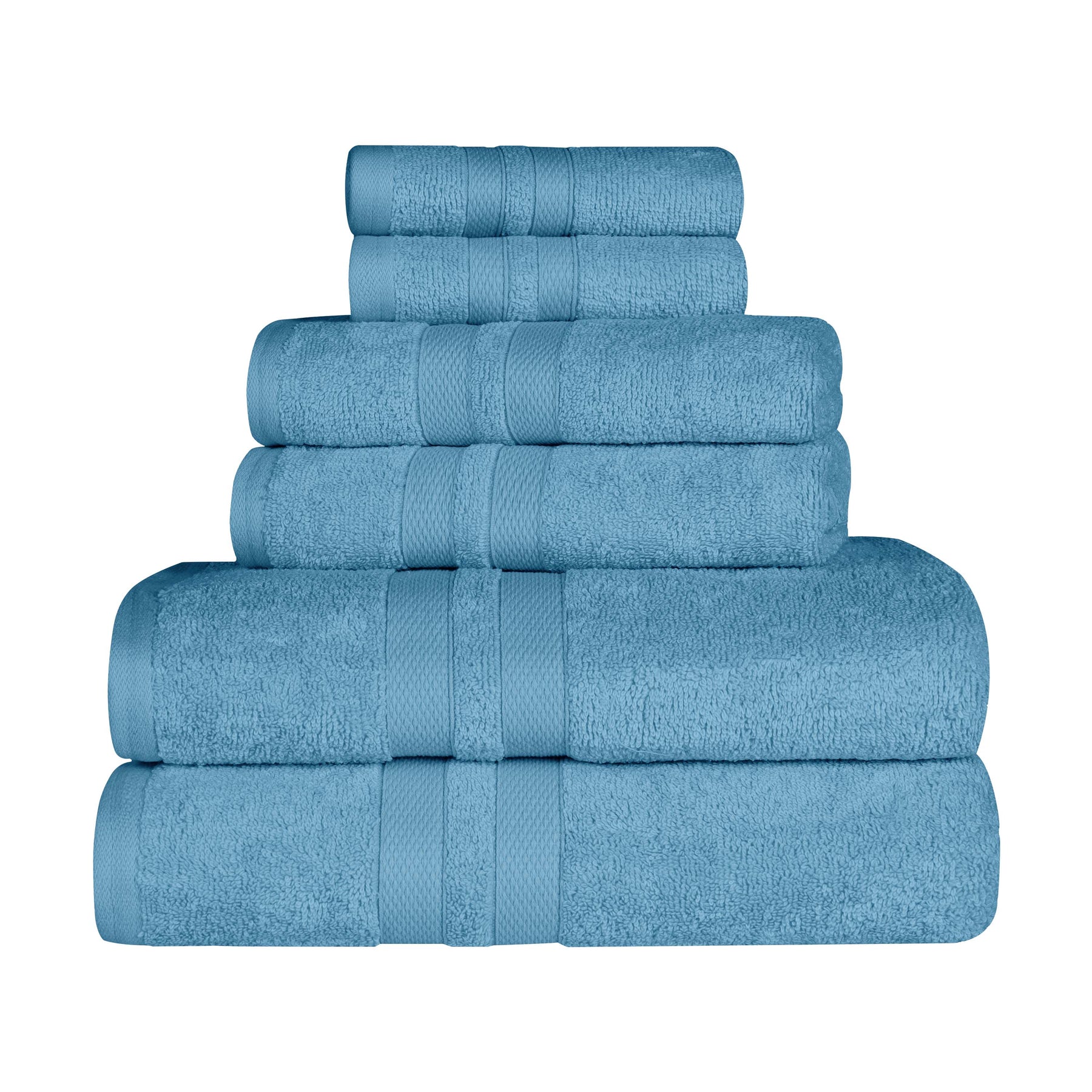 Ultra Soft Cotton Absorbent Solid Assorted 6 Piece Towel Set