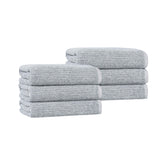 Destin Cotton Blend Medium Weight Ribbed Hand Towels, Set of 6