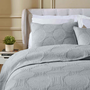 Tanta Cotton Medium Weight Textured Modern Circles Woven Coverlet