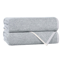 Destin Cotton Blend Medium Weight Textured Ribbed Bath Towels, Set of 2