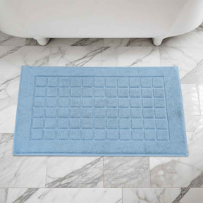 Nora Cotton Solid Absorbent Thick Checkered Washable Bath Mat Set of 2