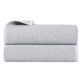 Amelia Cotton Blend Textured Diagonal Ribbed Bath Sheets, Set of 2