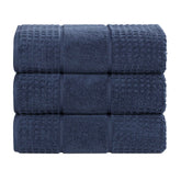 Napa Zero Twist Cotton Solid Waffle Honeycomb Bath Towel Set of 3