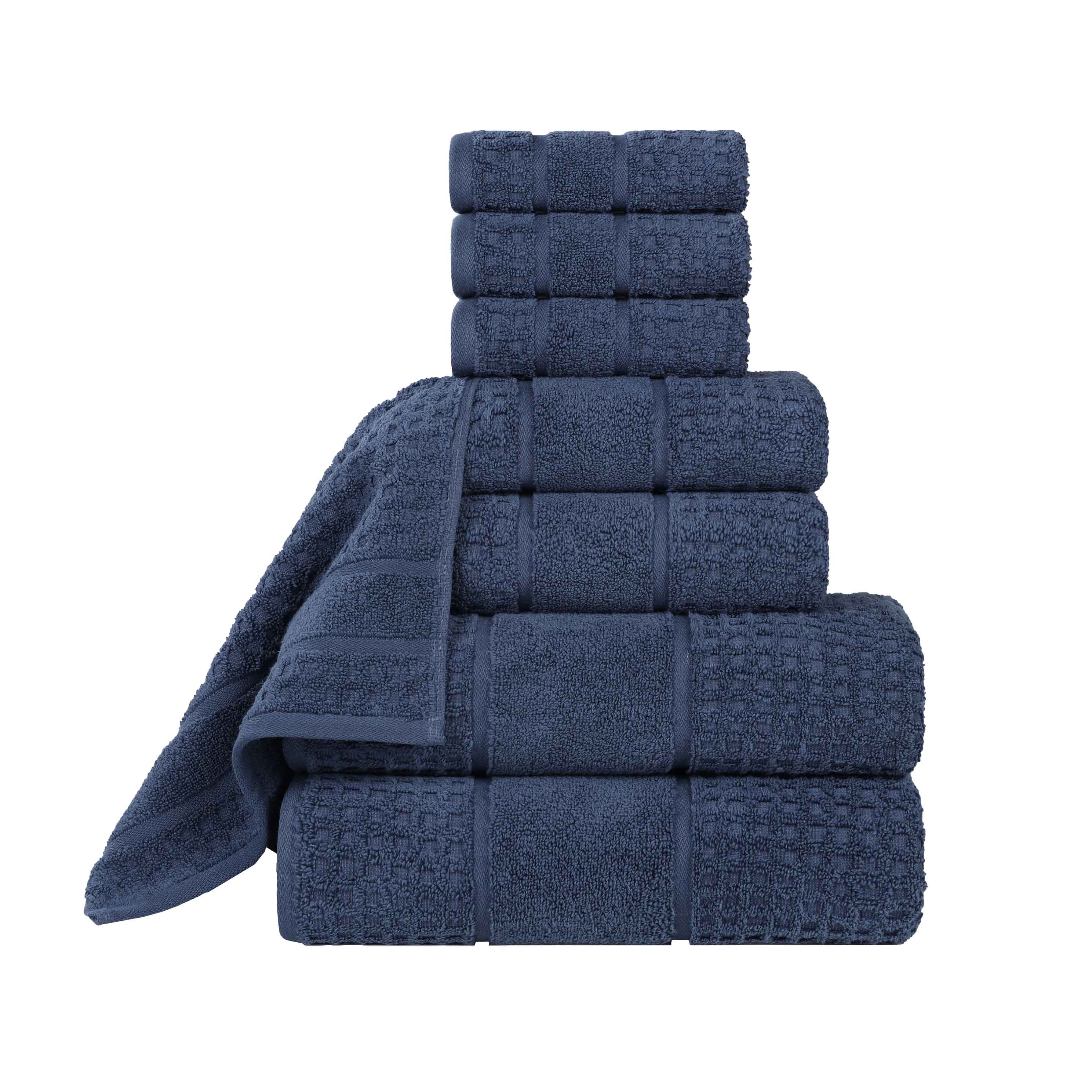 Napa Zero Twist Cotton Solid Waffle Honeycomb 8 Piece Towel Set - Towel Set by Superior