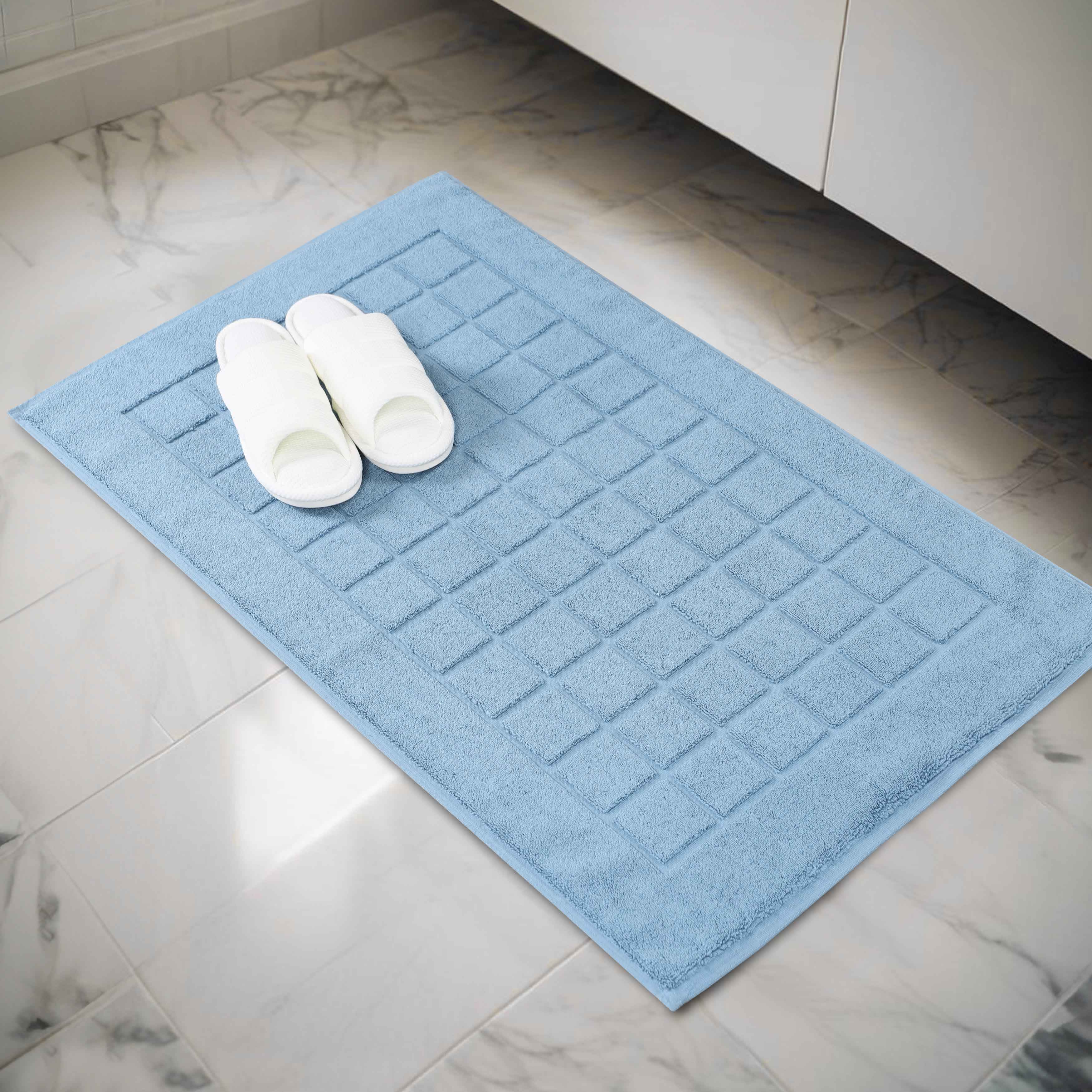 Nora Cotton Solid Absorbent Thick Checkered Washable Bath Mat Set of 2 - Bath Mats by Superior