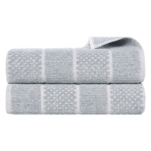 Naples Cotton Blend Textured Checkered & Ribbed Bath Sheets, Set of 2