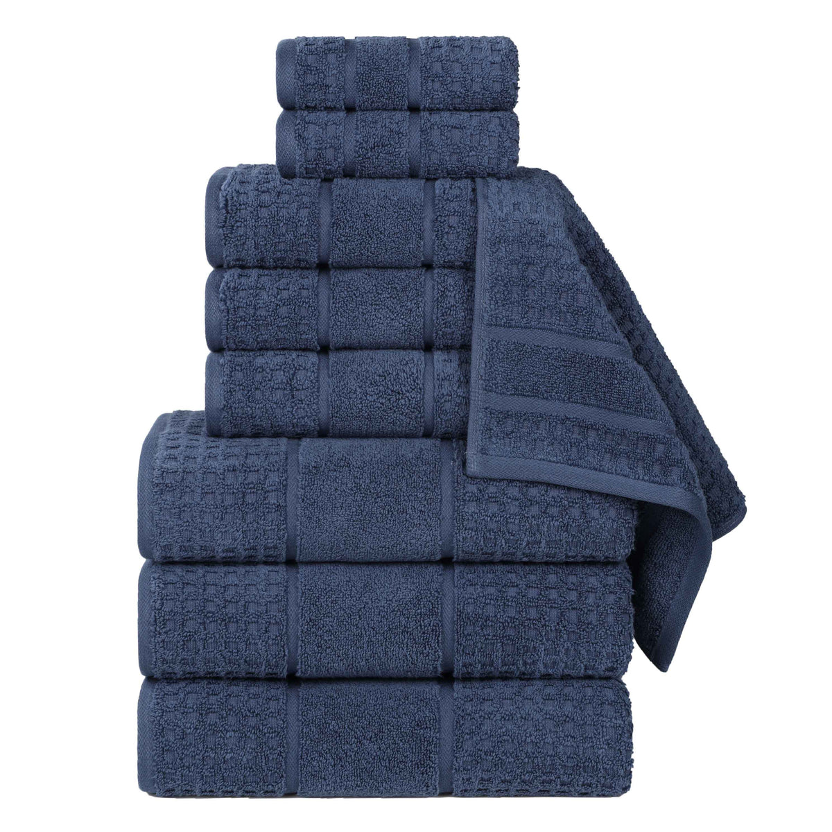 Napa Zero Twist Cotton Solid Waffle Honeycomb 9 Piece Towel Set