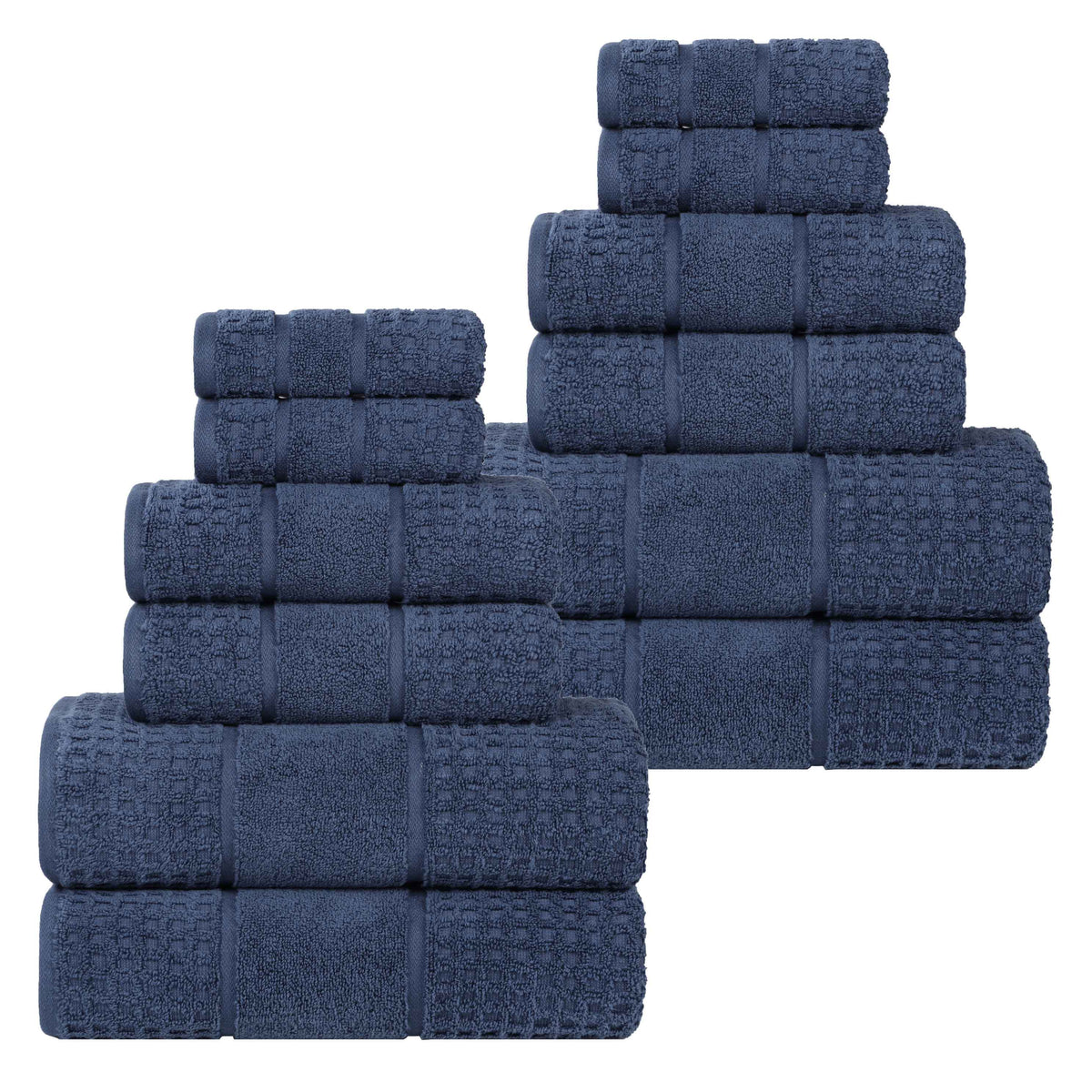 Napa Zero Twist Cotton Solid Waffle Honeycomb 12 Piece Towel Set