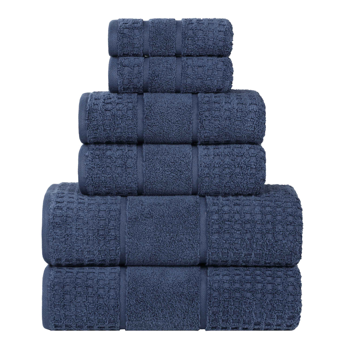 Napa Zero Twist Cotton Solid Waffle Honeycomb 6 Piece Towel Set