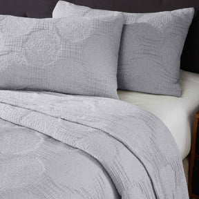 Tanta Cotton Medium Weight Textured Modern Circles Woven Coverlet