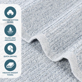 Destin Cotton Blend Medium Weight Textured Ribbed Bath Towels, Set of 2