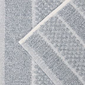 Naples Cotton Blend Textured Checkered & Ribbed Bath Towels, Set of 2